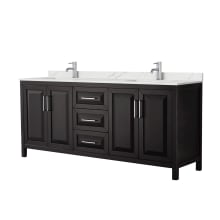 Daria 80" Free Standing Double Basin Vanity Set with Cabinet and Quartz Vanity Top