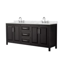 Daria 80" Free Standing Double Basin Vanity Set with Cabinet and Quartz Vanity Top