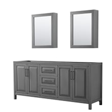 Daria 79" Double Free Standing Vanity Cabinet - Less Vanity Top