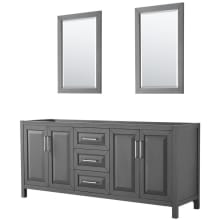 Daria 79" Double Free Standing Vanity Cabinet - Less Vanity Top