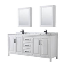 Daria 80" Free Standing Double Vanity Set with MDF Cabinet, Marble Vanity Top, 2 Undermount Sinks, and 2 Medicine Cabinets