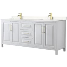 Daria 80" Free Standing Double Basin Vanity Set with Cabinet and Cultured Marble Vanity Top