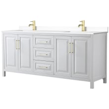 Daria 80" Free Standing Double Basin Vanity Set with Cabinet and Cultured Marble Vanity Top