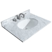 30" Single Vanity Top with Undermount Oval Sink and Backsplash