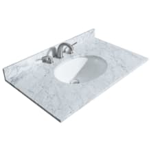 36" Single Vanity Top with Undermount Oval Sink and Backsplash