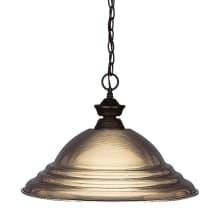 Shark 1 Light Pendant with Patterned Metal Shade