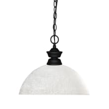 Shark 1 Light Pendant with Glass Patterned Shade