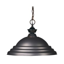 Riviera 1 Light Full Sized Pendant with Stepped Olde Bronze Shade