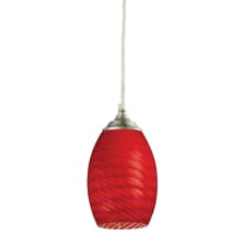 Jazz 1 Light Mini Pendant with Red Shade