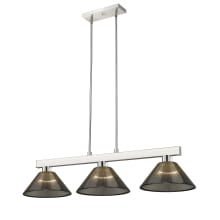 Cobalt 3 Light 50" Wide Linear Pendant with Smoke Shades