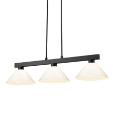Cobalt 3 Light 50" Wide Linear Pendant with White Shades