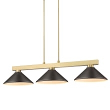 Cobalt 3 Light 50" Wide Linear Pendant with Bronze Shades