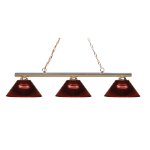 Sharp Shooter 3 Light Chandelier with Burgundy Shade