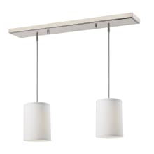 Albion 2 Light 30" Linear Pendant with Fabric Drum Shades