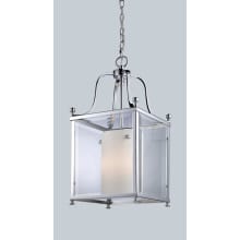 Fairview 3 Light Full Sized Pendant with Clear Beveled Outside Glass and Matte Opal Glass Inside Shade