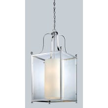 Fairview 8 Light Full Sized Pendant with Clear Beveled Outside Glass and Matte Opal Glass Inside Shade