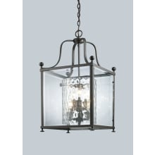 Fairview 6 Light Full Sized Pendant with Clear Beveled Outside Glass and Clear Hammered Glass Inside Shade