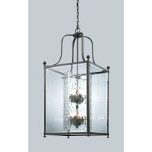 Fairview 8 Light Full Sized Pendant with Clear Beveled Outside Glass and Clear Hammered Glass Inside Shade