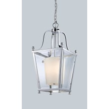 Ashbury 3 Light Full Sized Pendant with Clear Beveled Outside Glass and Matte Opal Inside Glass Shade