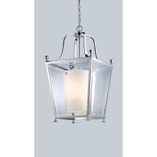 Ashbury 4 Light Full Sized Pendant with Clear Beveled Outside Glass and Matte Opal Inside Glass Shade
