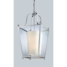 Ashbury 6 Light Full Sized Pendant with Clear Beveled Outside Glass and Matte Opal Inside Glass Shade