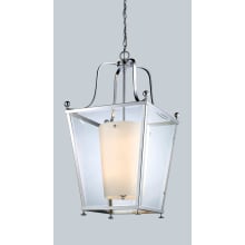 Ashbury 8 Light Full Sized Pendant with Clear Beveled Outside Glass and Matte Opal Inside Glass Shade