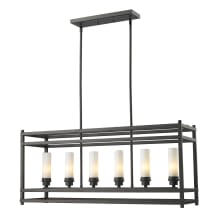 Altadore 6 Light Linear Chandelier with Matte Opal Shade