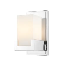 Peak 4-5/8" Wide Integrated 3000K LED Bathroom Sconce with Matte Opal Glass Shade - ADA Compliant