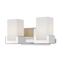 Peak 2 Light 13" Wide Integrated 3000K LED Bathroom Vanity Light with Matte Opal Glass Shades - ADA Compliant