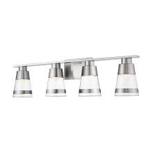 Ethos 4 Light 32" Wide Integrated LED Bathroom Vanity Light with Clear Glass
