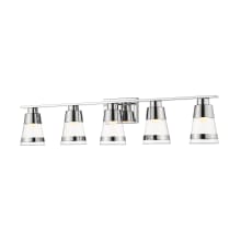 Ethos 5 Light 40" Wide Integrated LED Bathroom Vanity Light with Clear Glass