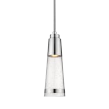 Ethos Single Light 4-5/8" Wide Integrated LED Pendant with Seedy Glass