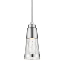 Ethos Single Light 4-5/8" Wide Integrated LED Mini Pendant with Chisel Glass