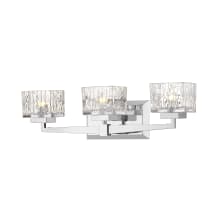 Rubicon 3 Light 22" Wide Vanity Light with Textured Glass Shades