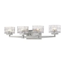 Rubicon 4 Light 30" Wide Vanity Light with Textured Glass Shades