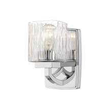 Zaid Single Light 8" Tall Bathroom Sconce with a Clear Chisel Glass Shade