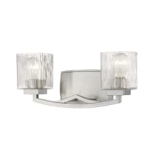 Zaid 2 Light 16" Wide Vanity Light with Clear Chisel Glass Shades