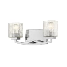 Zaid 2 Light 16" Wide Vanity Light with Clear Chisel Glass Shades