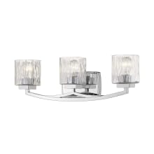 Zaid 3 Light 24" Wide Vanity Light with Clear Chisel Glass Shades