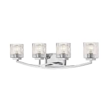 Zaid 4 Light 32" Wide Vanity Light with Clear Chisel Glass Shades