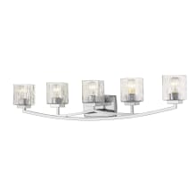 Zaid 5 Light 40" Wide Vanity Light with Clear Chisel Glass Shades