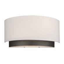 Jade 2 Light Wall Sconce with White Fabric Shade
