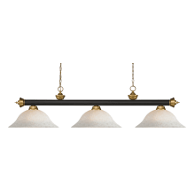 Riviera 3 Light 59" Wide Billiard Multi Light Pendant with White Mottle Patterned/Etched Glass Shade
