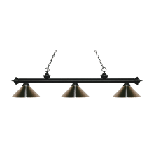 Riviera 3 Light Island/Billiard Chandelier with Brushed Nickel Metal Shade