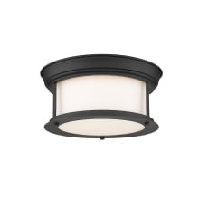 Sonna 2 Light 11" Wide Flush Mount Drum Ceiling Fixture with Frosted Glass Shade