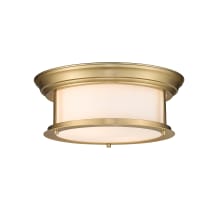 Sonna 2 Light 13-1/2" Wide Flush Mount Drum Ceiling Fixture with Frosted Glass Shade