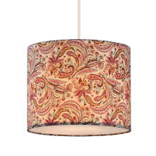 Astra Single Light 10" Wide Single Pendant with Patterned Fabric Drum Shade