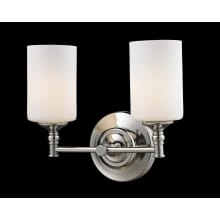 Cannondale 2 Light Bathroom Vanity Light with Matte Opal Glass Shade
