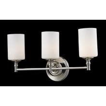 Cannondale 3 Light Bathroom Vanity Light with Matte Opal Glass Shade
