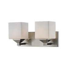 Quube 2 Light Bathroom Vanity Light with Matte Opal Glass Shade